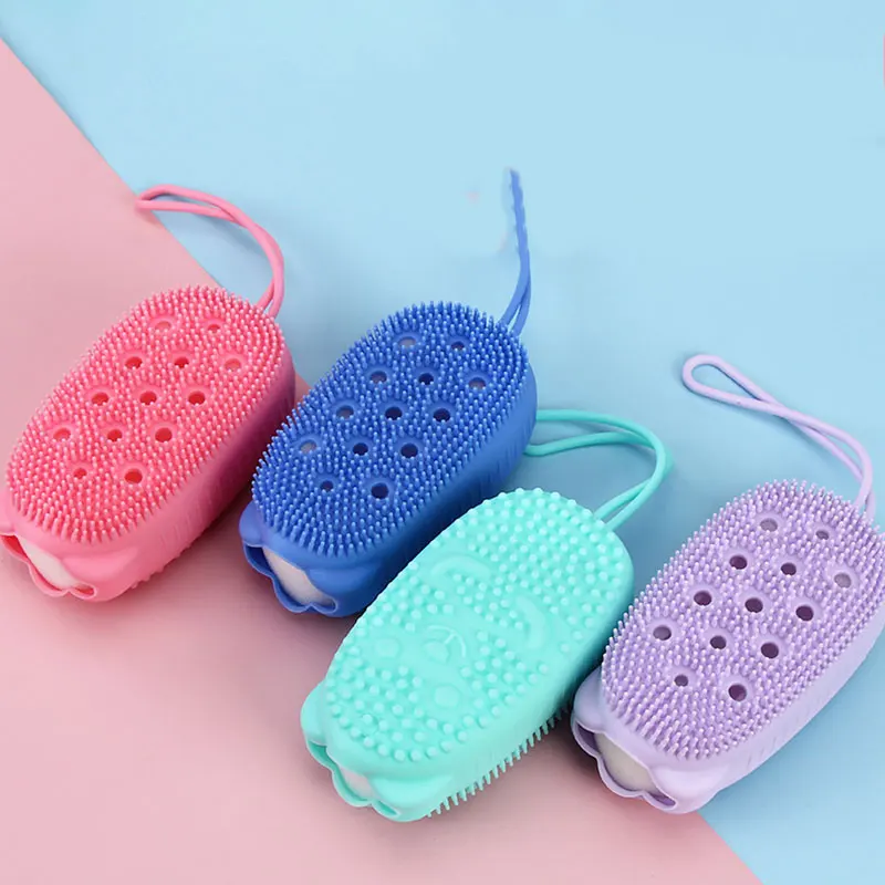 

Silicone Shower Massage Scraper Exfoliating Bath Brush Double-Sided Brush Foot Wash Body Backrubbing Skin Cleaning Bathing Tool