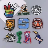 mixed 10pcslots back glue various letter embroidery hand made collar for diy knitted printed cotton woven sew patches