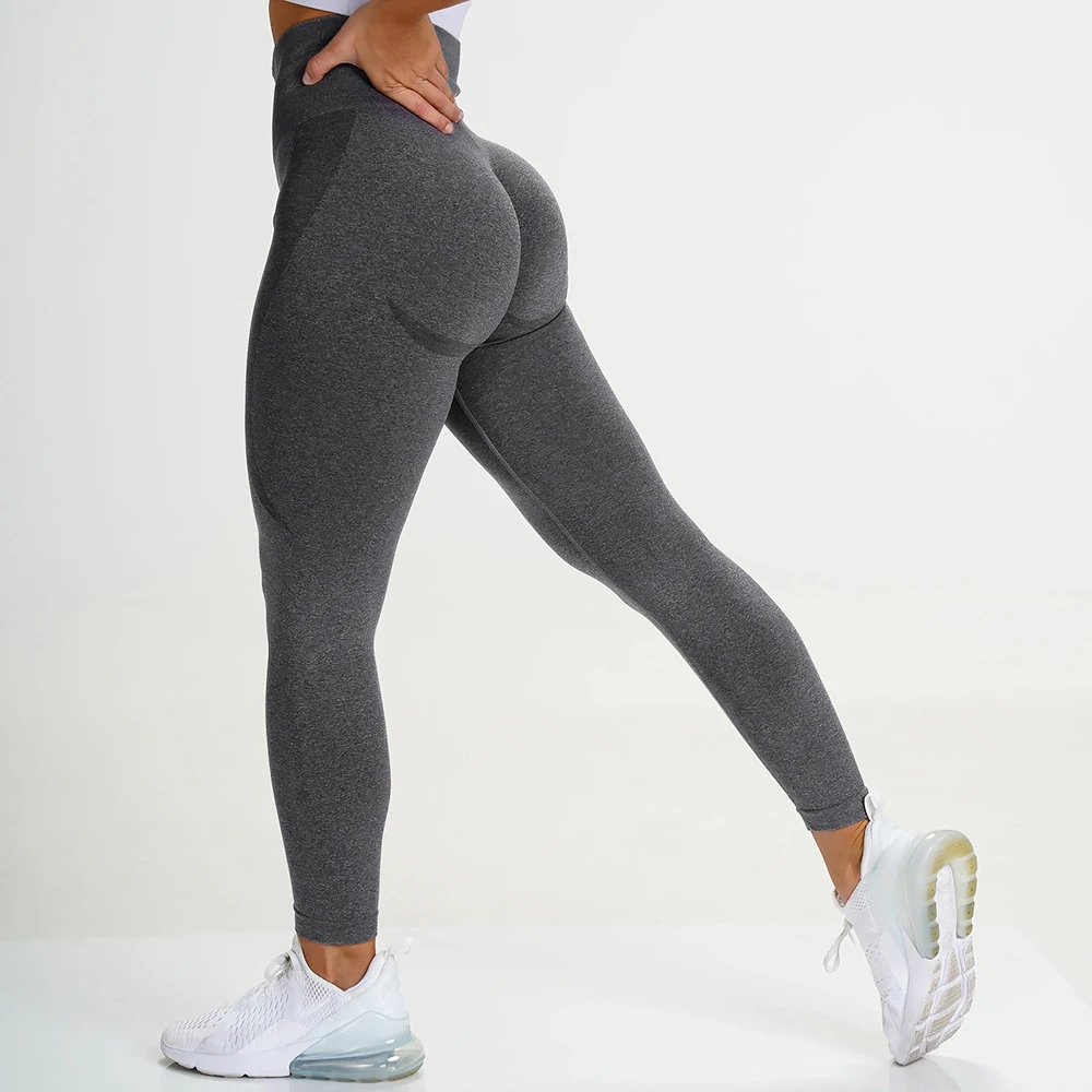 Leggings sin costuras de contorno para mujer, mallas deportivas de cintura alta para entrenamiento, gimnasio, Fitness, Yoga