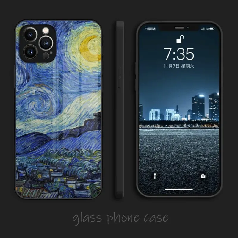 Чехол Ван Гог звездное небо для IPhone 12Pro 12 13 11 Pro Max Mini X XR XSMax 8 7 6s Plus SE 2020 чехол из