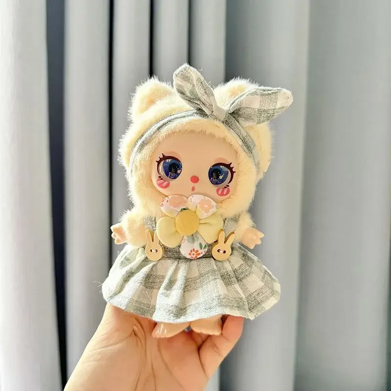 16 см мини-плюшевая кукла одежда аксессуары для Liila LUCKY CAT Idol клетчатая красивая