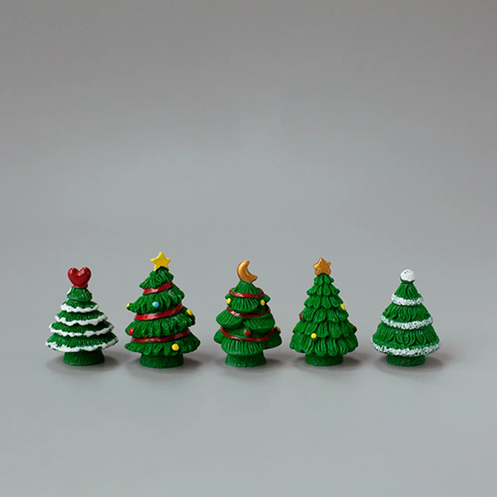 

8 Pcs Craft Christmas Tree Desktop Resin Ornament Decor Home Decoration Miniature Miniture Landscape Household Microlandscape