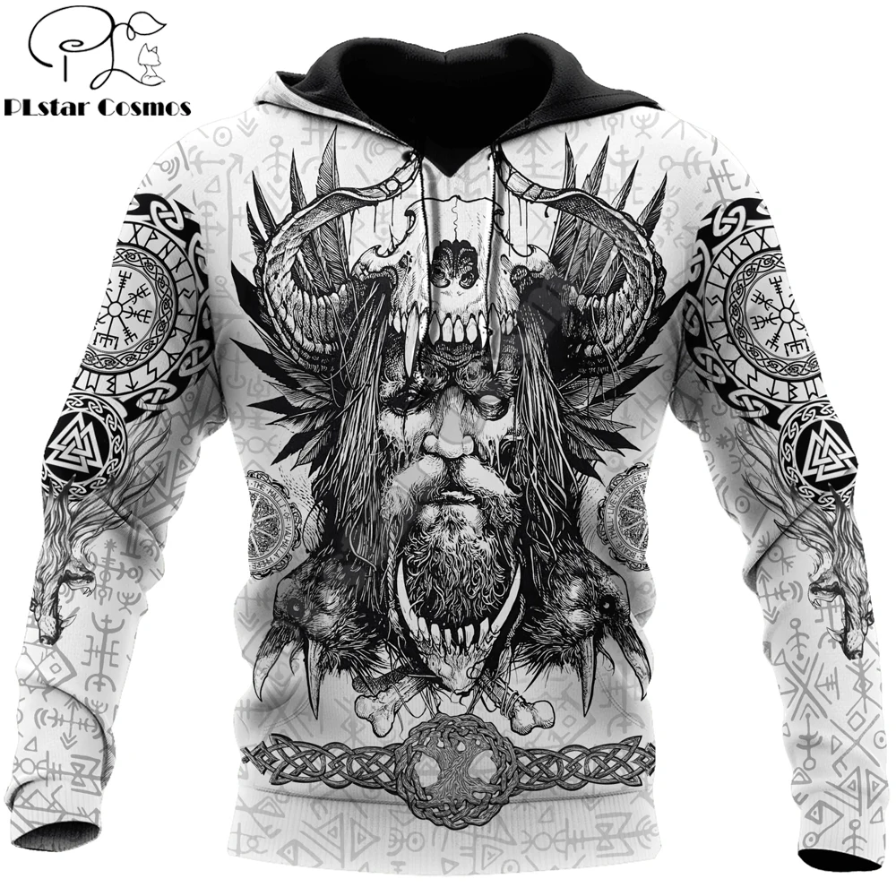 

PLstar Cosmos Viking tattoo 3D All Over Printed Mens hoodies & Sweatshirt Autumn Unisex zipper Hoodie Casual Sportswear DW910