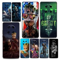 groot marvel avengers phone case for huawei y6 y7 y9 y5p y6p y8s y8p y9a y7a mate 10 20 40 pro rs soft silicone