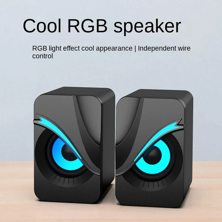 

RGB Flash Light Speaker Wired Audio 2.0 Desktop Computer Multimedia Laptop