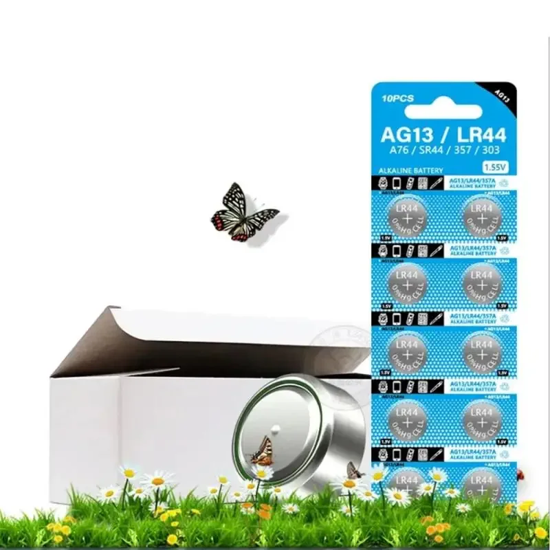 30 шт. 1 55 В AG13 LR44 L1154 RW82 SR1154 SP76 Pila SR44 Кнопочные батарейки A76 LR1154 GP7 Cell Coin Watch Toys