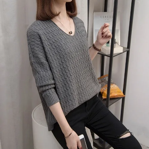 

Свитер Новый Свободный вязаный черный для беременных женщин 2022