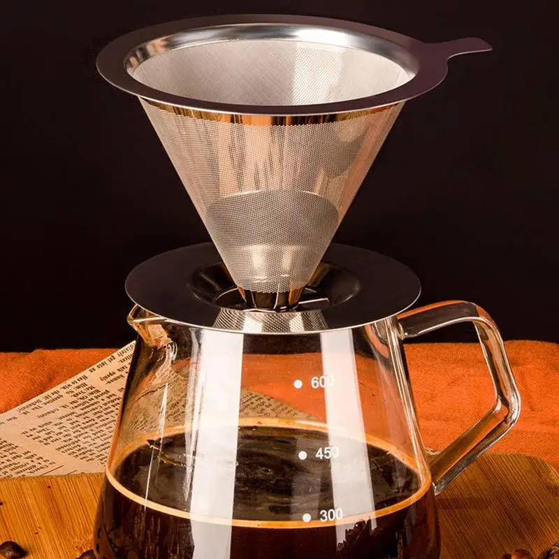 

Многоразовый двухслойный держатель из нержавеющей стали 304 для фильтров для кофе, сетчатый фильтр для кофе и чая, инструменты для корзины