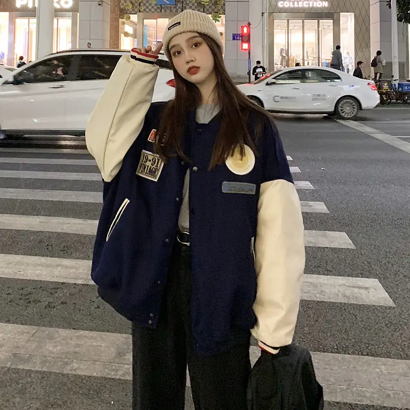 Куртка женская в сеточку Повседневная Свободная бейсбольная форма Корейском