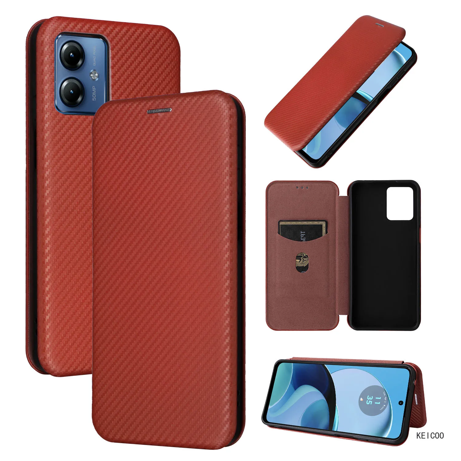 Чехол Деловой для Motorola Moto G42 31 41 71 51 50 814 G 14 Plus футляры из углеродного волокна с