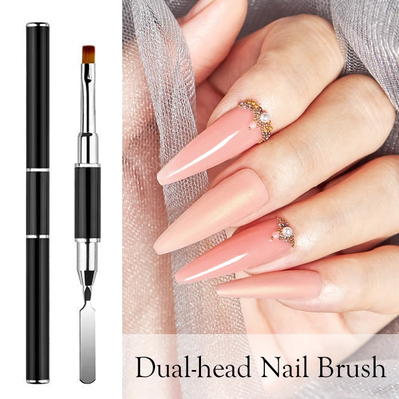 1PC Dual Ended Nail Art Pen Acrylic UV Gel Extension Builder Flower Painting Brush Remover Spatula Stick Manicure Tools - купить по