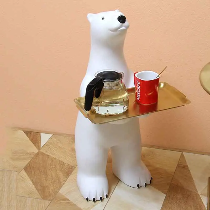 Декор для комнаты скульптура белого медведя украшения гостиной дивана бокового
