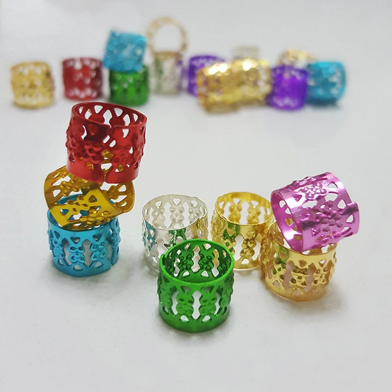 

100Pcs/bag Adjustable Hair Braids Gold Silver Micro Lock Tube Beads Adjustable Cuffs Clips For African Braids Hair Accessories