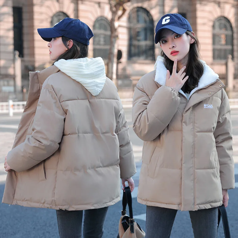 Autumn Winter Stand Collar Reversible Cotton-padded Coat Women Heated Parka Jacket Korean Winter Warm Clothes 9 Colors