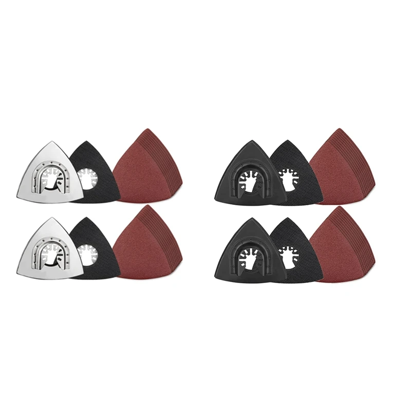 

Oscillating Tool Sanding Pad, 4-Pack 3-1/8 In Triangular Replacement Hook & Loop Stainless Steel Backplane Sanding Pad