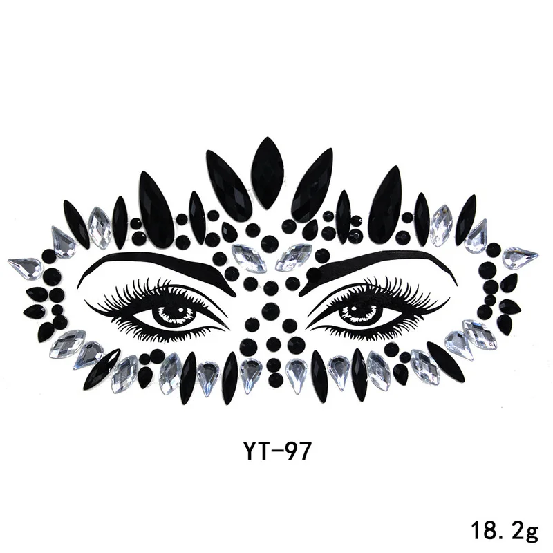 "1Pc Bohemian Tijdelijke Tattoo Glitter Lijm Kristal Edelstenen Decal