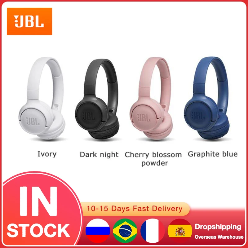 

JBL Headphones JBL E500BT Wireless Bluetooth-Compatible 5.0 Headphones Subwoofer Waterproof Noise Cancelling Sports Earbuds