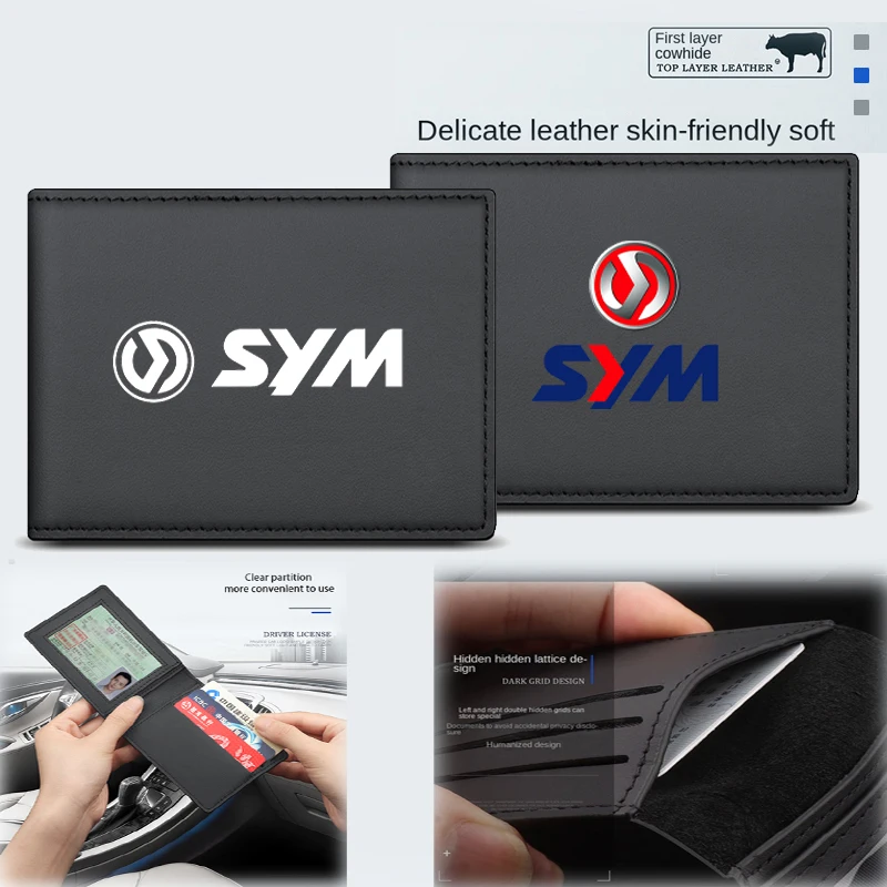 

For SYM MAXSYM TL 500 CRUISYM 300 2021 motorcycle Accessories 1PC Top Layer Cowhide Driver's License Sleeve Card Holder