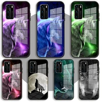 liquid tempered glass case for samsung galaxy s21 s20 s11 ultra s10 s9 s8 plus lite silicone cover animal wolf