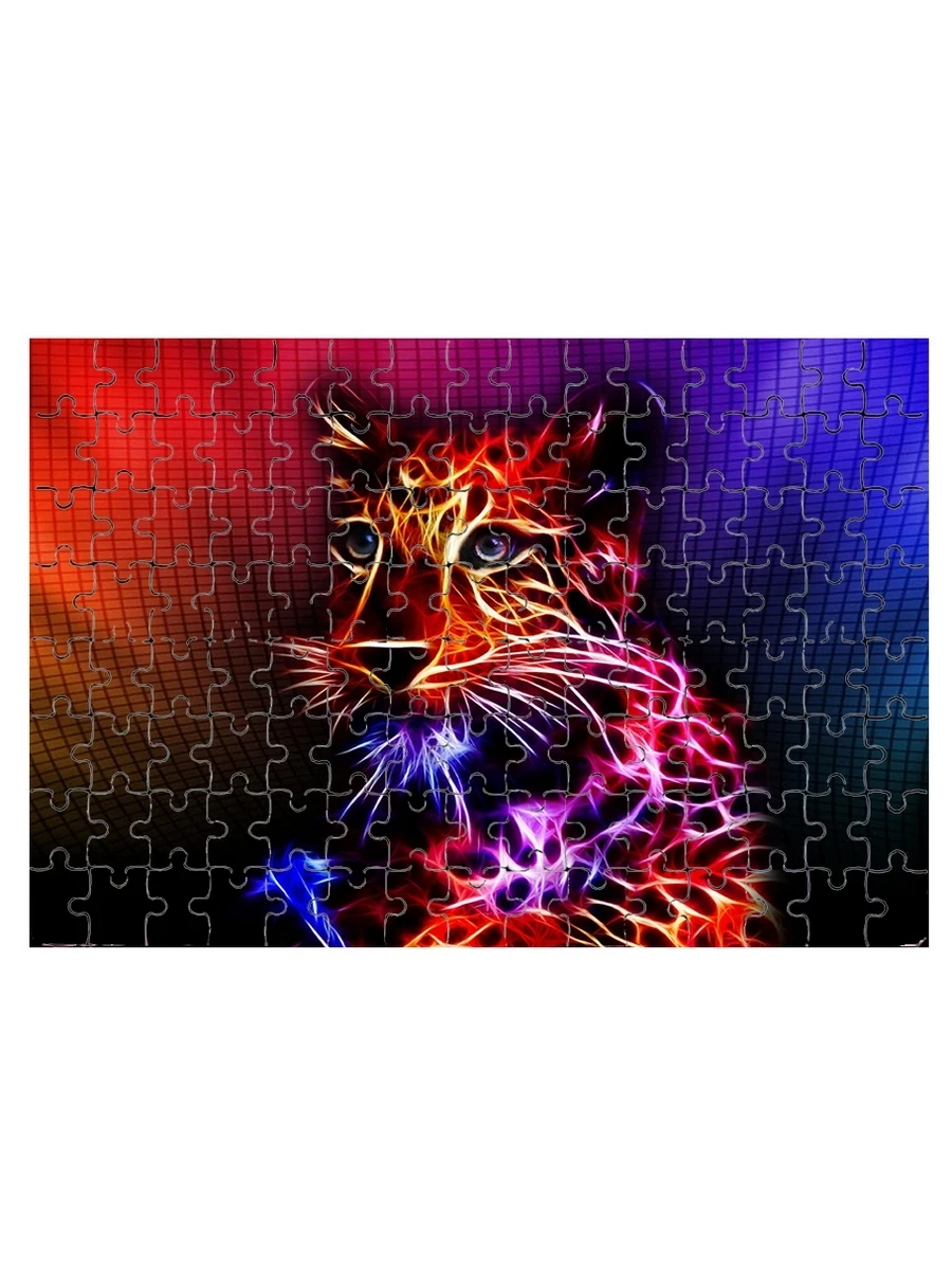 Magnetic puzzle neon cat | Puzzles