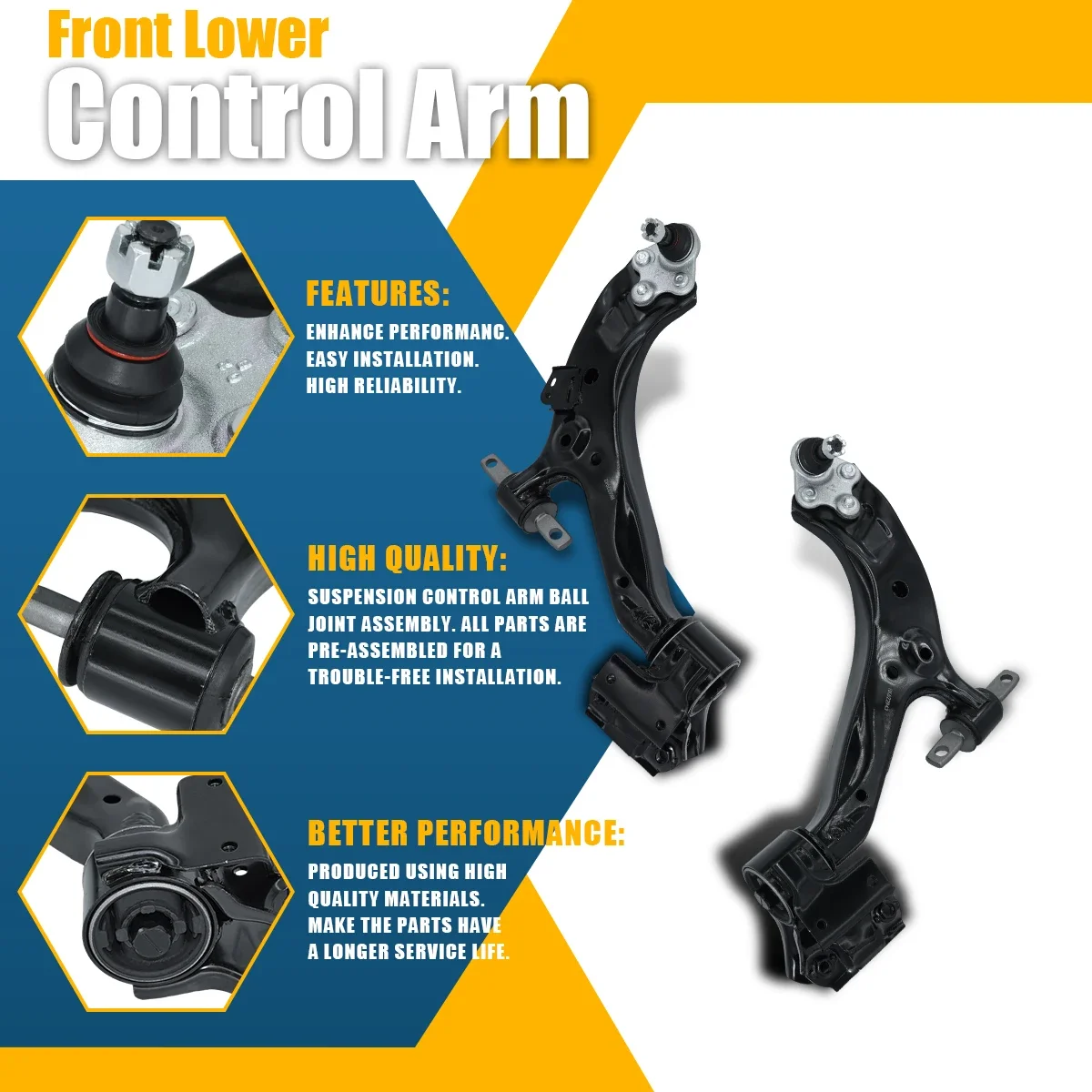 Комплект передней нижней Подвески Punino 4 шт. контрольные рычаги с шарнирными