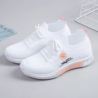 women shoes 2022 spring white new breathable sports mesh versatile summer hollow walking flying woven no slip ladies sneakers