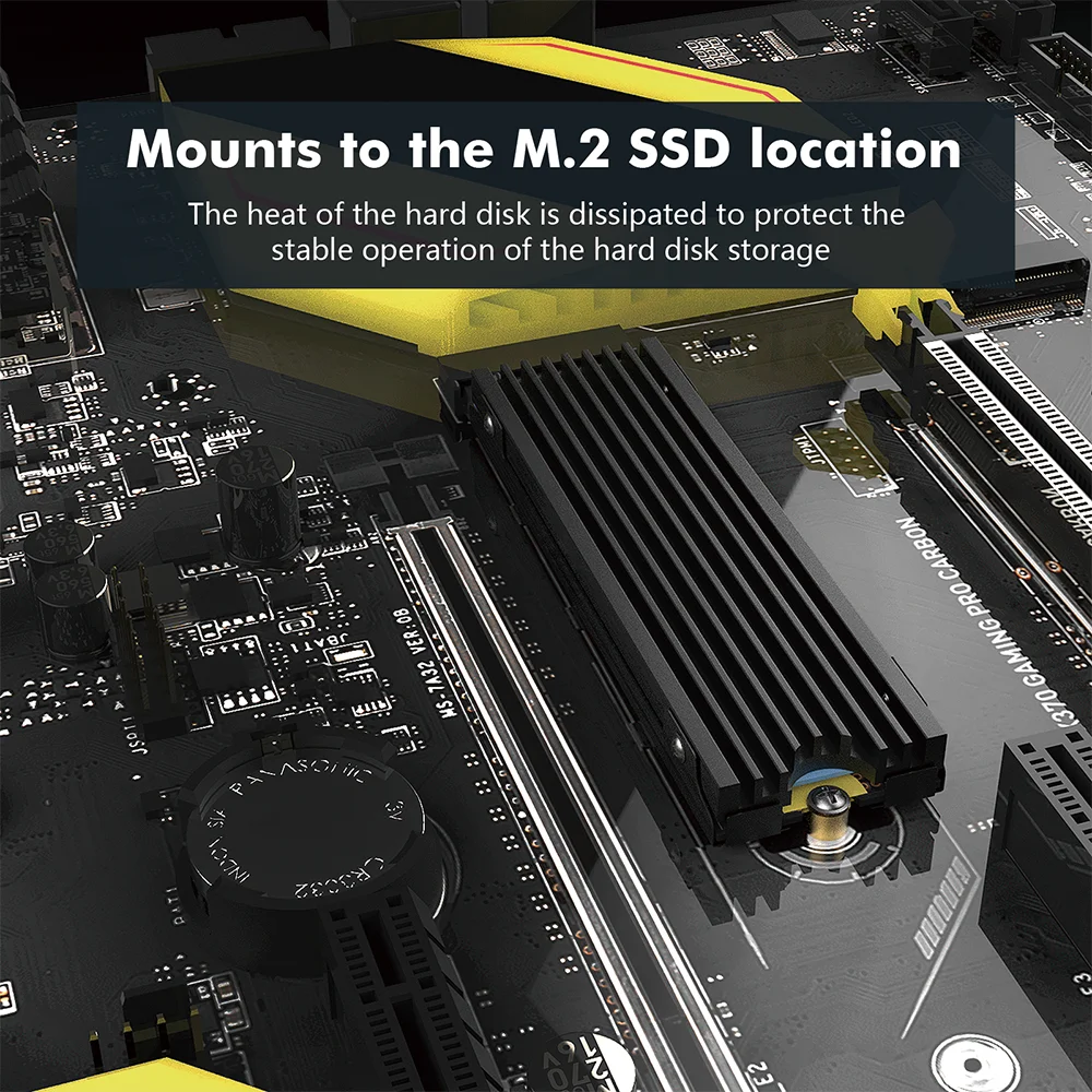 Фото 8-миллиметровый полностью алюминиевый радиатор для SSD M.2, охладитель NVMe MSATA M2 2280, термопрокладка для PCIE SATA M.2 SSD №4