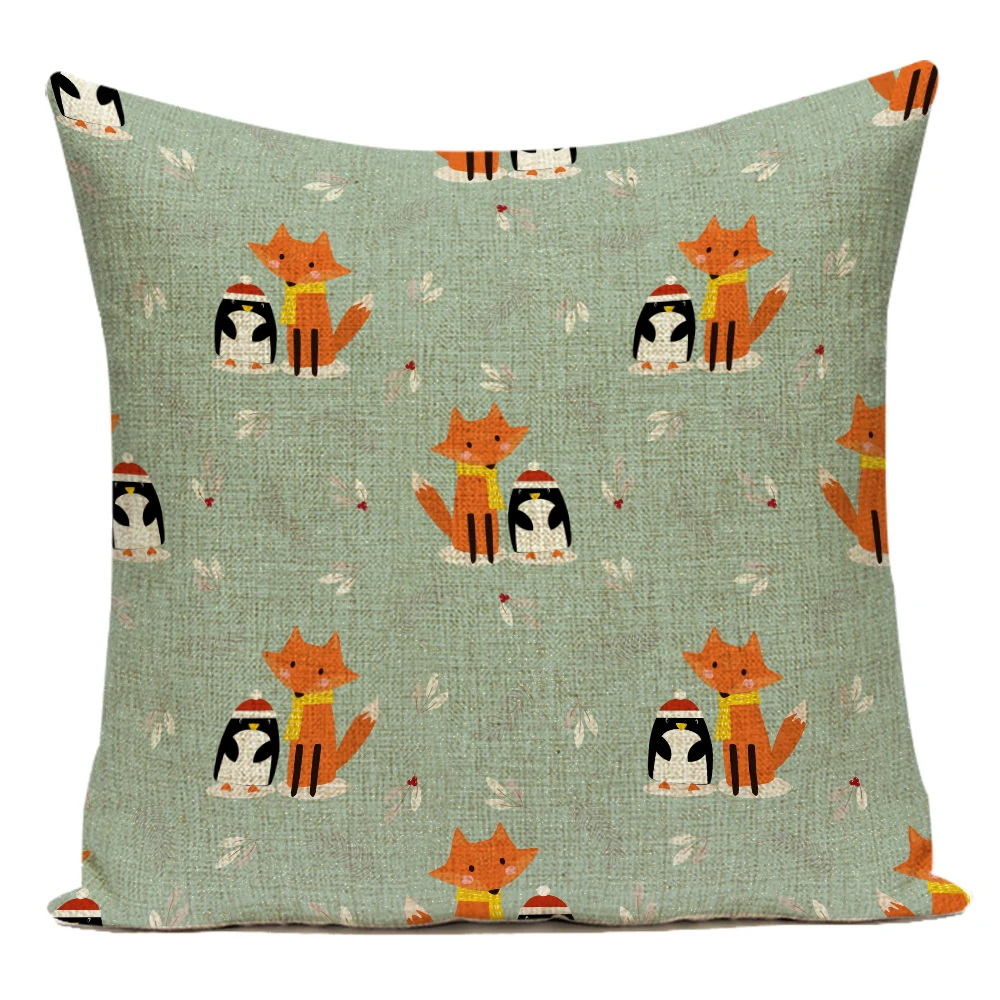 

New Vintage Bedroom Decorative Cushion Cartoon Fox Useful Thing for Home Personalized Gifts Square Animal Upholstery Chair E2287