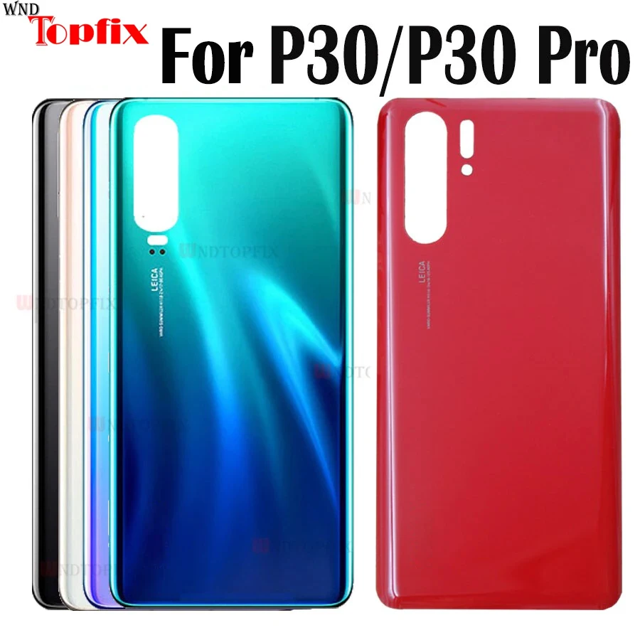 

Задняя крышка батарейного отсека для Huawei P30 ELE-L09 L29, Задняя стеклянная крышка корпуса для Huawei P30 Pro, задняя крышка батарейного отсека с клеем