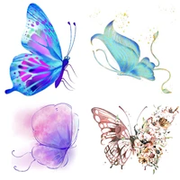 2022 new flowers butterfly thermal stickers on womens t shirt iron on transfers for clothing thermoadhesive patches on clothes