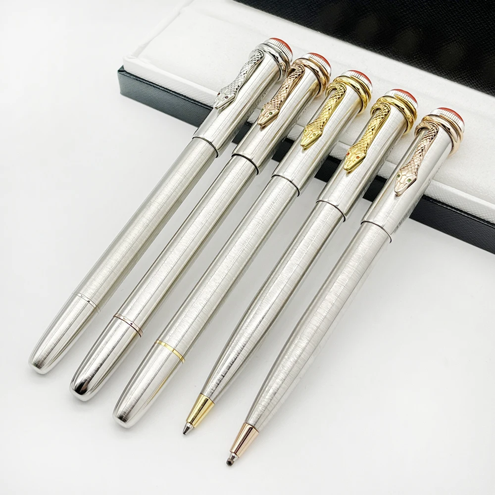 

YAMALANG MB Inheritance Series Metal Silver Classic Precision Steel Fountain Rollerball Ballpoint Pen With Exquisite Snake Clip