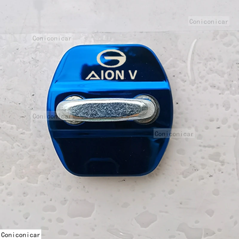 

For GAC AION V PLUS + EV Electric 2023 2022 Auto Car Door Lock Protect Cover Emblems Case Stainless Steel Decoration Accessories