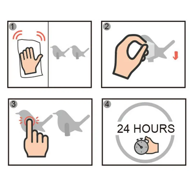 Самоклеящиеся крючки для хранения 8 шт. крючок-вешалка душа в форме птицы без