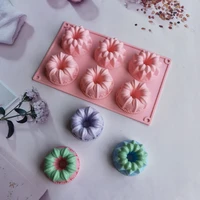 6 hole savarin crown shape silicone cake mold handmade soap diy chocolate mousse jelly pudding pastry ice cream dessert bread b