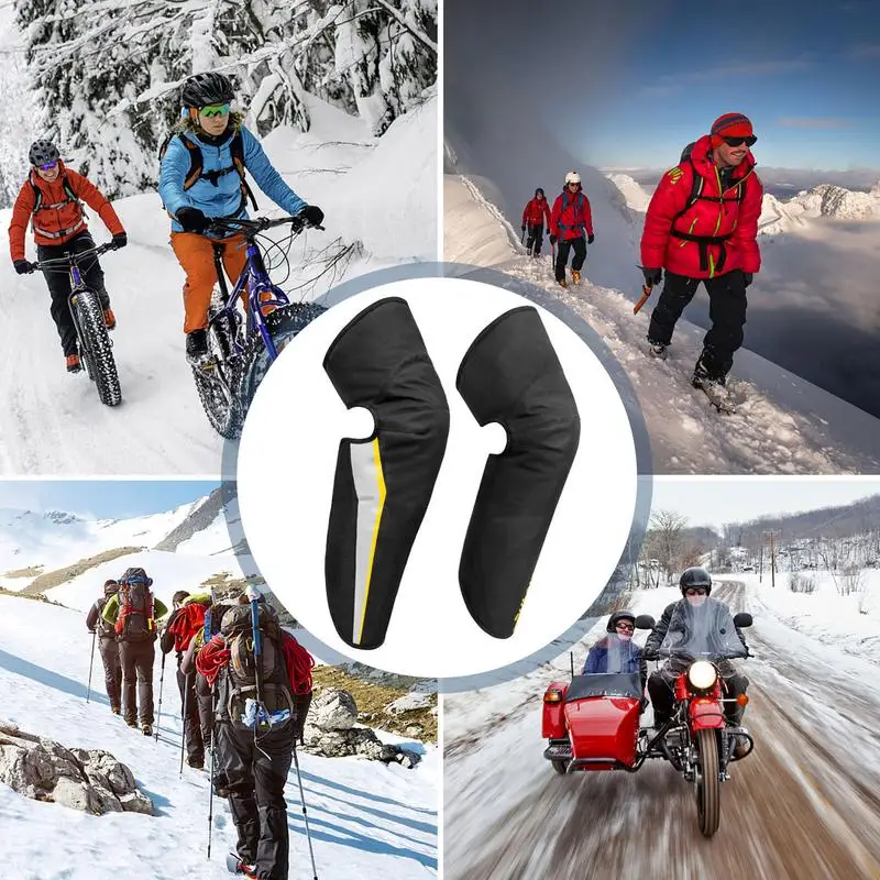 

Winter Motorcycle Knee Pad Motorcycle Knee Warmer Leg Cover With Reflective Strip Three Layers Mountaineering Hiking Skating Pad