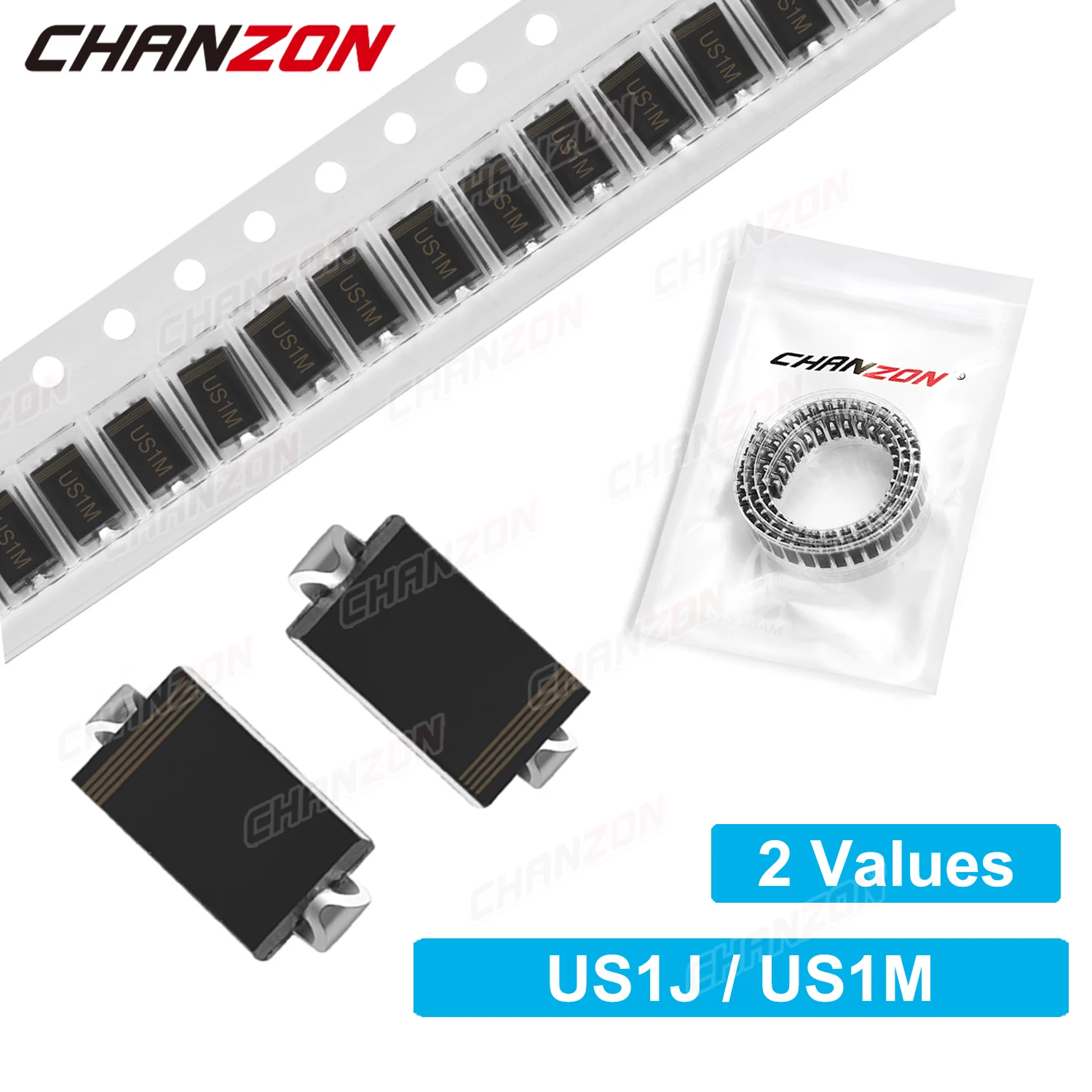 SMD супер Сверхбыстрый диодный выпрямитель для восстановления US1J US1M SMA DO-214AC 1A 600V 1000V 50-75ns