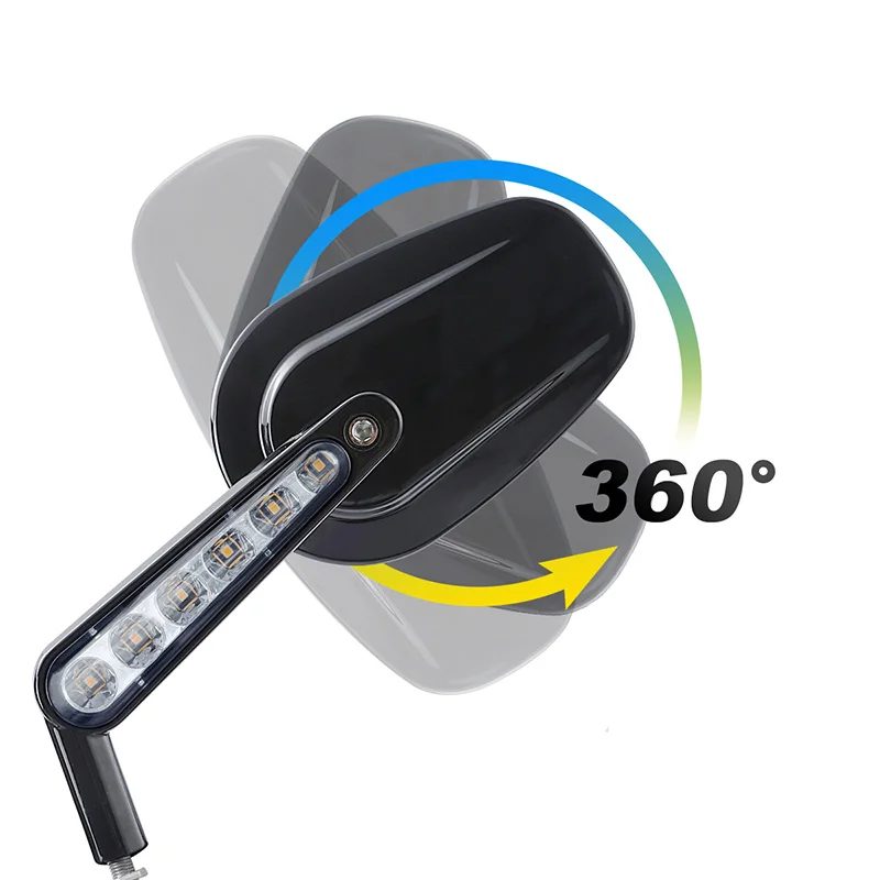 Фото Новые боковые зеркала заднего вида для мотоциклов с LED-подсветкой и указателями поворота для Harley V-Rod VRSCF 2009-2017 DONGRAN №3