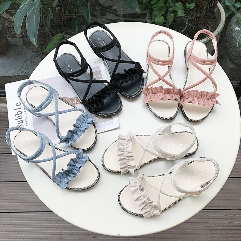 

Low Shoes Woman 2022 Slipper Hoof Heels PU Fabric Rubber Slides Shoes Woman 2022 Low Slipper Hoof Heels Slides PU Rubber