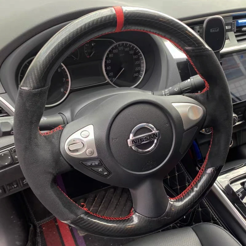 

Custom Steering Wheel Cover Suede Carbon Fiber 100% Fit For Infiniti FX FX35 FX37 FX50 QX70 Nissan Juke Maxima 370Z Sentra SV