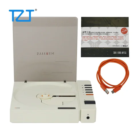 CD-плеер TZT Syitren R300, белый/черный, Hi-Fi аудиоплеер, Bluetooth 5,3, стерео с перезаряжаемым встроенным динамиком высокого качества