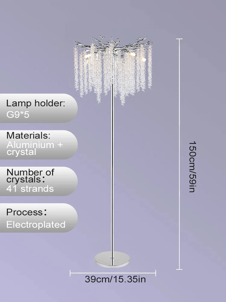 

Золотой напольный хрустальный торшер Artpad