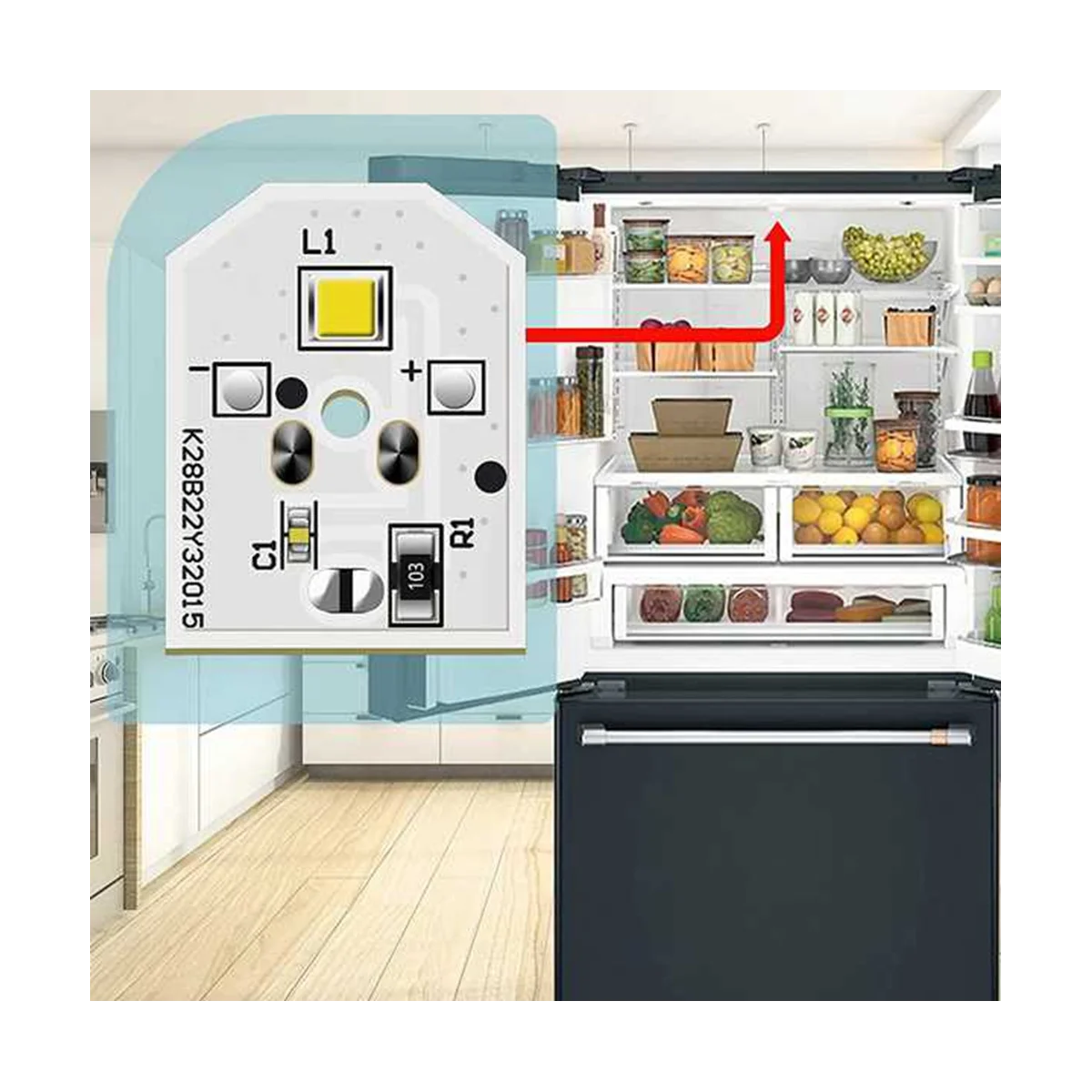 WR55X11132 WR55X25754 Светодиодный светильник для холодильника Замените WR55X30602 PS 4704284 3033142