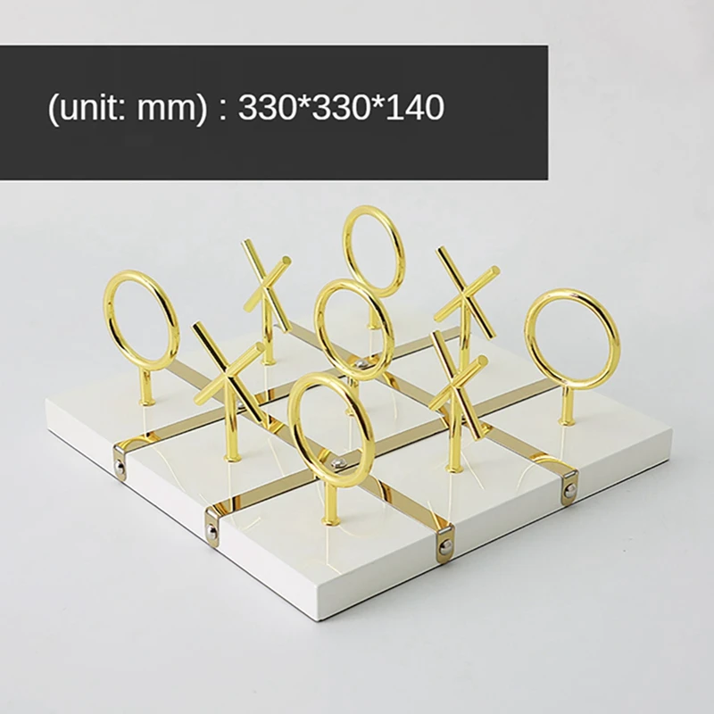 

Luxury XO Chessboard Decoration Piano Paint Craft Electroplating Alloy Chess Parent Child Interaction Leisure Board