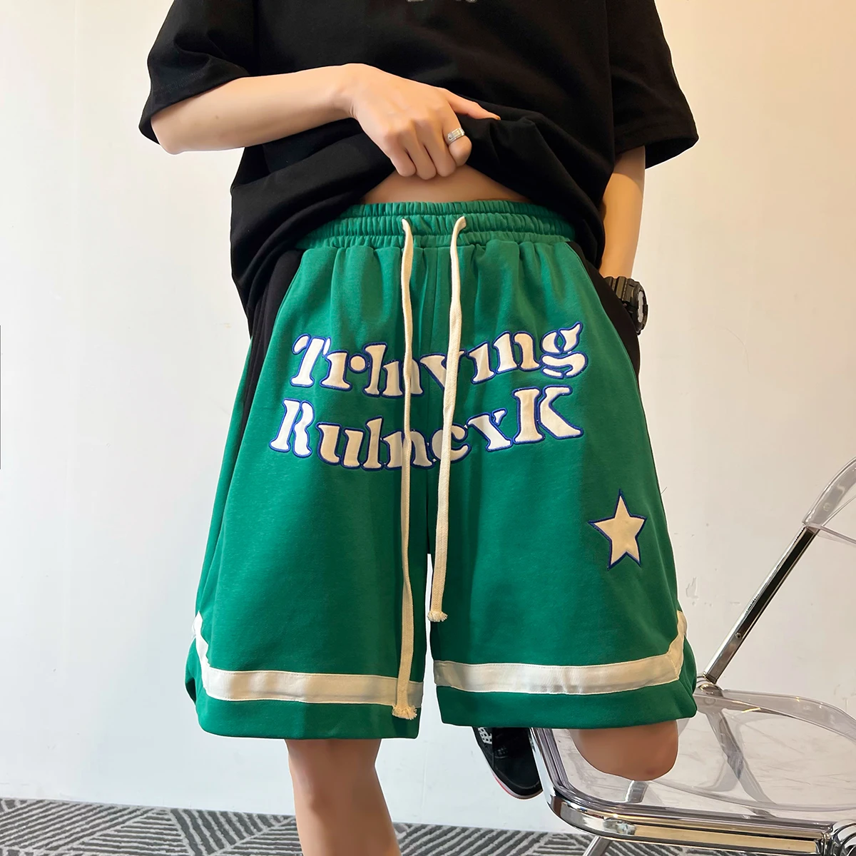 

New Arrival Streetwear Football Basketball Sport Embroidery Women's Short Pants Unisex Men Casual Couple Bottom Jogger Trousers