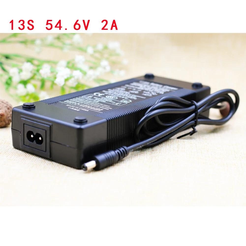 

AERDU 13S 54.6V 2A charger For 48V Lithium-ion battery pack 5.5 2.1mm Universal AC DC Power Supply Adapter EU/US/AU/UK Plug