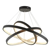 deyidn modern ring black chandelier lighting for living room dining bedroom duplex villa multi layer indoor fixtures led