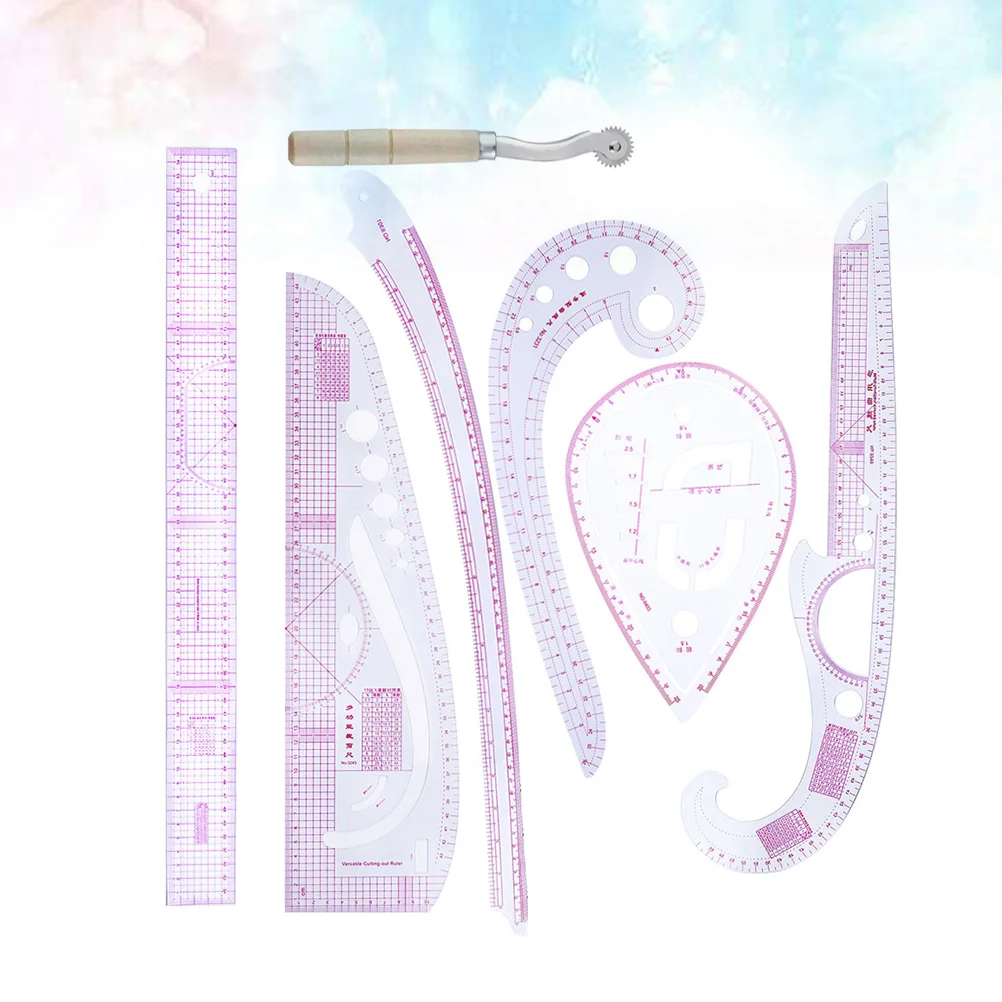 

1 Set of 7pcs Sewing Measuring Rulers Sleeve Clothing Yardstick Curve Cutting Ruler Sewing Tool