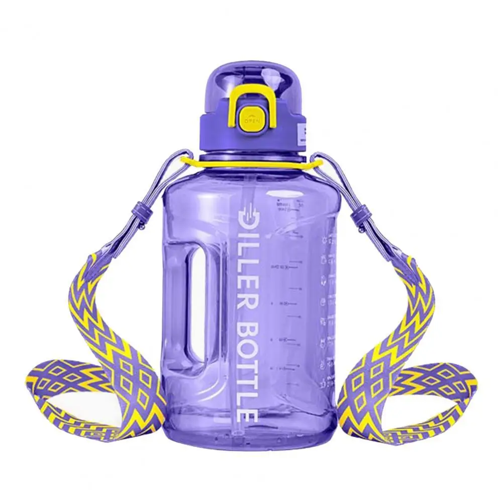 

1700ml Large Capacity Water Bottle Sport Handle Measuring Water Jug Milk Juice Drinking Straw Cup for Cycling