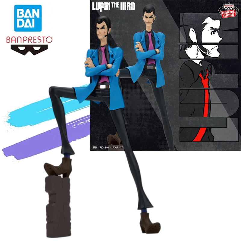 Фото 100% Оригинальная фигурка Bandai Banpresto Люпен III (Рюдзюн Сэнсей) из аниме, модель для коллекционирования, подарок, украшение, игрушка, 26 см №1