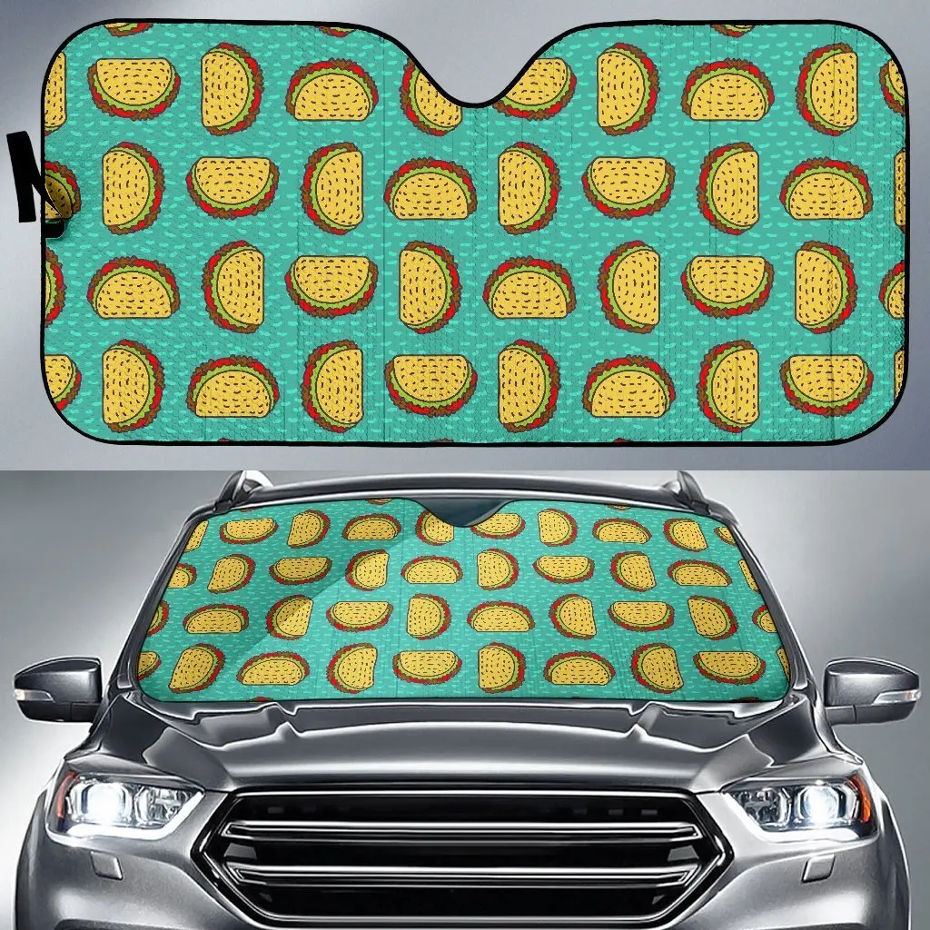 

Taco Print Pattern Auto Sun Shade Car Windshield Window Cover Sunshade